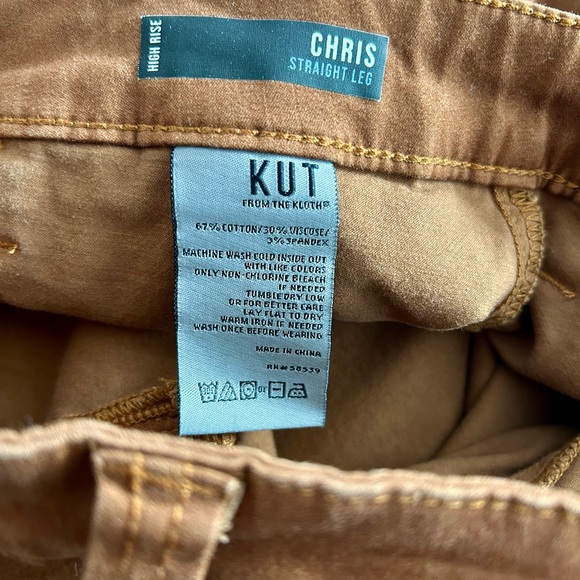 KUT from the Kloth Chris High Waist Ankle Slim Straight Leg Pants capri size 14 - Picture 4 of 5
